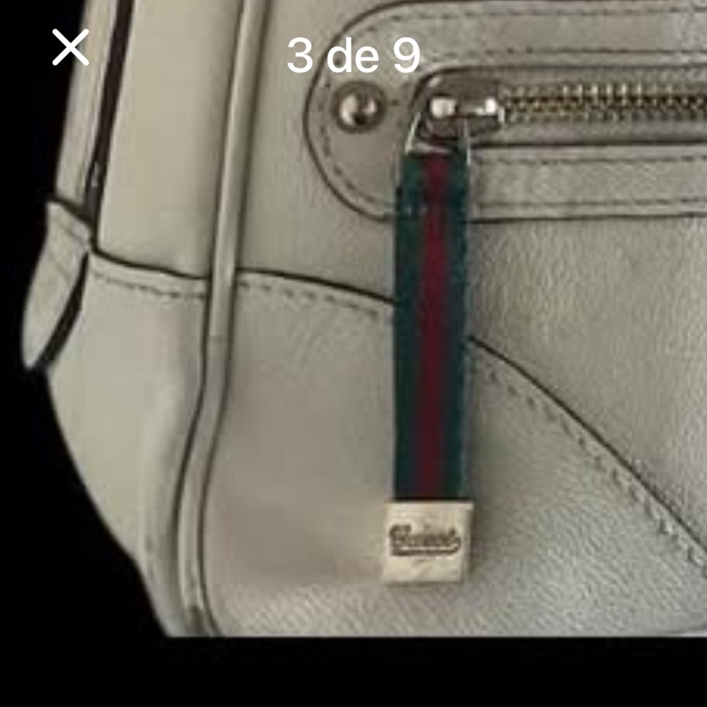Gucci Vintage Ivory Leather Capri Shoulder/ Handbag with Gold Chain - Picture 11 of 12